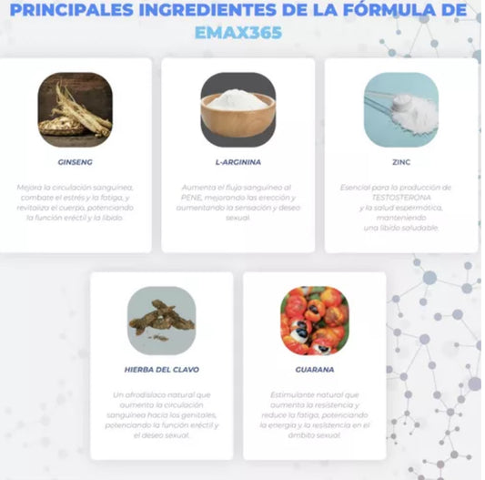 Emax365 — Suplemento masculino de apoyo diario